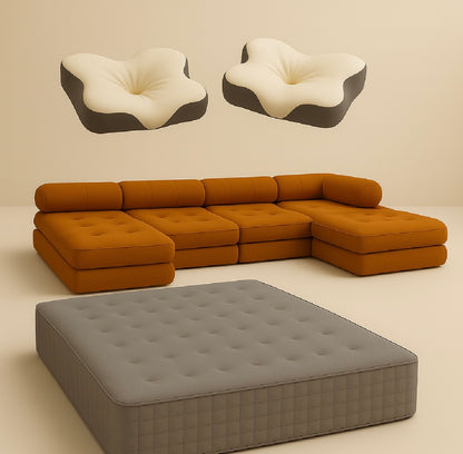 Combo Milano (sofa milano modular 5P, colchon, almohada)